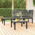 Mesa de centro de jardín DPC y acero gris 55x55x31