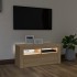 Mueble de TV con luces LED roble Sonoma 90x35x40