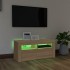 Mueble de TV con luces LED roble Sonoma 90x35x40