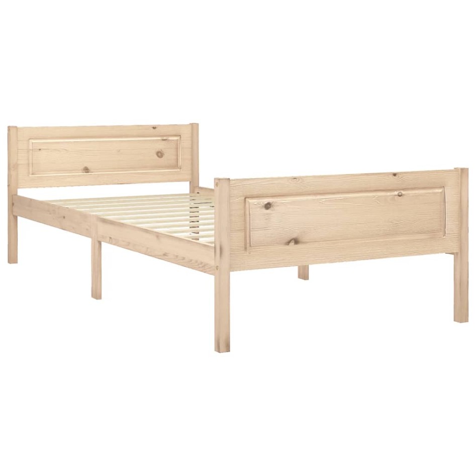 Estructura de cama sin colchón madera maciza de pino 90x200