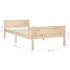 Estructura de cama sin colchón madera maciza de pino 90x200