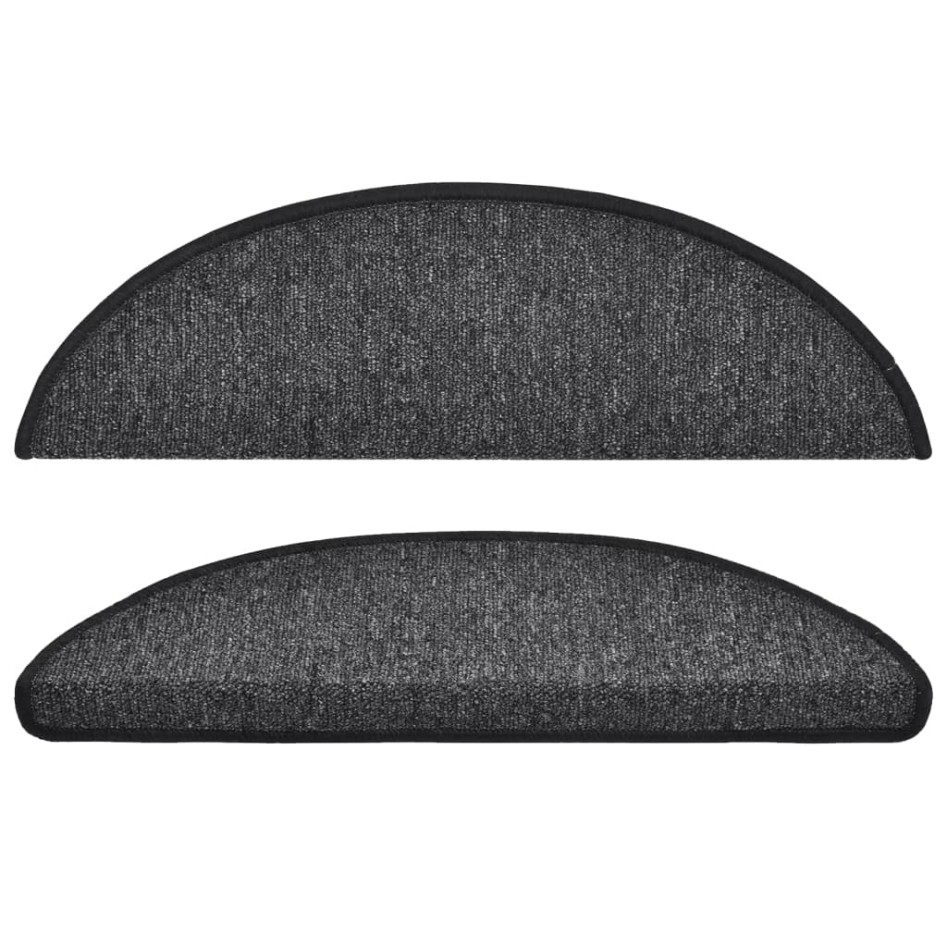 Alfombrillas de escalera 15 unidades gris antracita 56x17x3