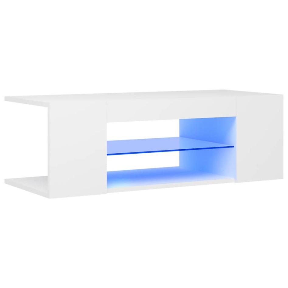Mueble de TV con luces LED blanco 90x39x30