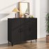 Aparador de madera de ingeniería negro 90x34x80