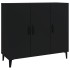 Aparador de madera de ingeniería negro 90x34x80