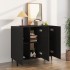 Aparador de madera de ingeniería negro 90x34x80