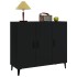 Aparador de madera de ingeniería negro 90x34x80