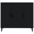 Aparador de madera de ingeniería negro 90x34x80