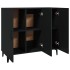 Aparador de madera de ingeniería negro 90x34x80