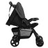 Carrito de bebés 2 en 1 de acero gris oscuro y