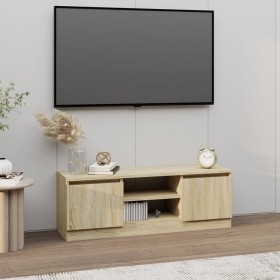 Mueble de TV con puerta roble Sonoma 102x30x36