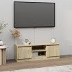 Mueble de TV con puerta roble Sonoma 102x30x36 cm
