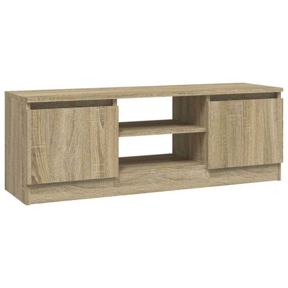 Mueble de TV con puerta roble Sonoma 102x30x36