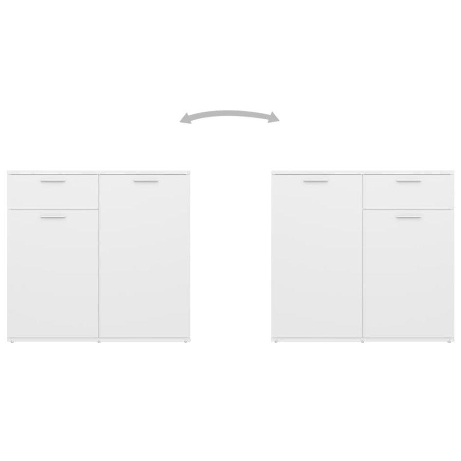 Aparador de madera contrachapada blanco 80x36x75