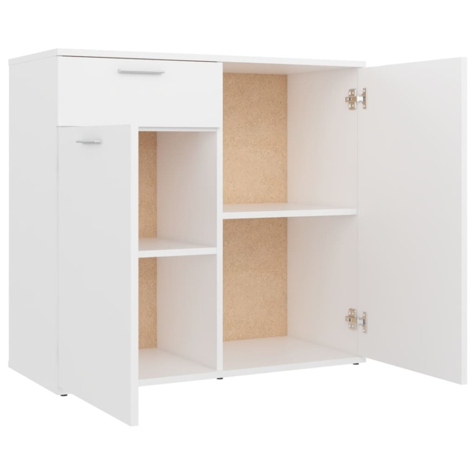 Aparador de madera contrachapada blanco 80x36x75