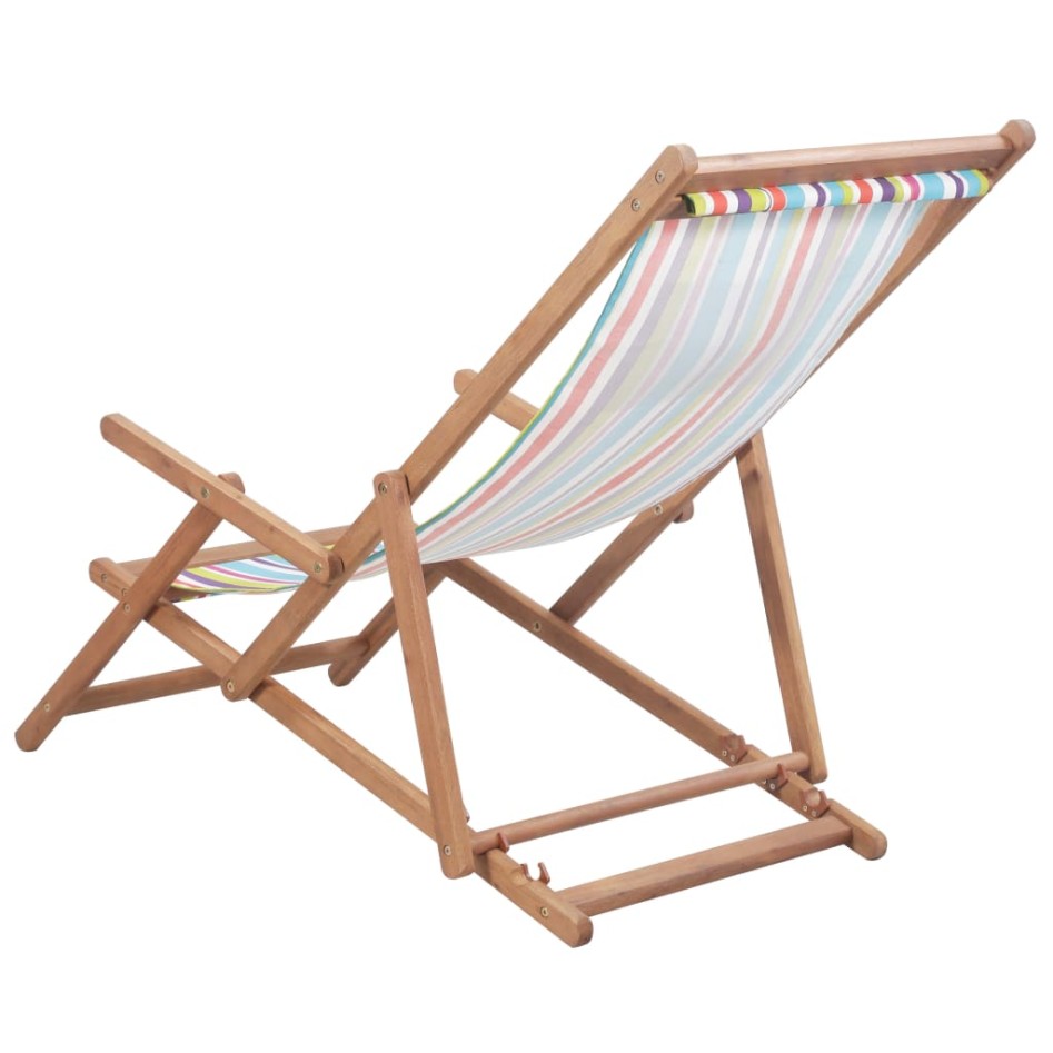 Silla de playa plegable tela y estructura de madera