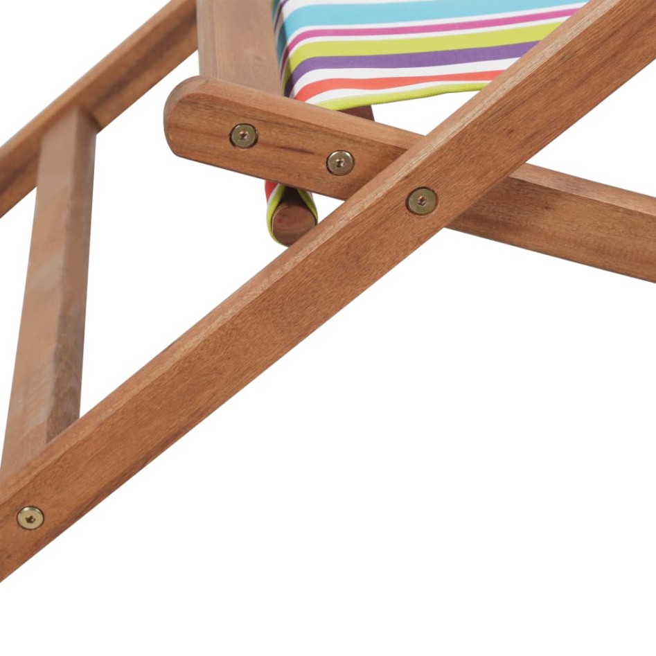 Silla de playa plegable tela y estructura de madera