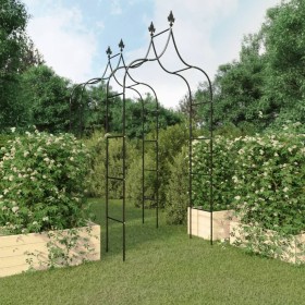 Arcos de jardín 2 uds acero negro 120x38x260