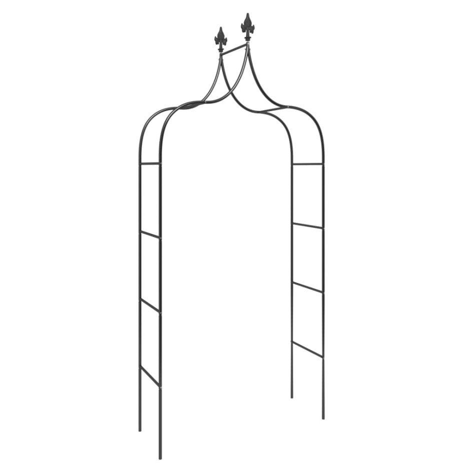 Arcos de jardín 2 uds acero negro 120x38x260