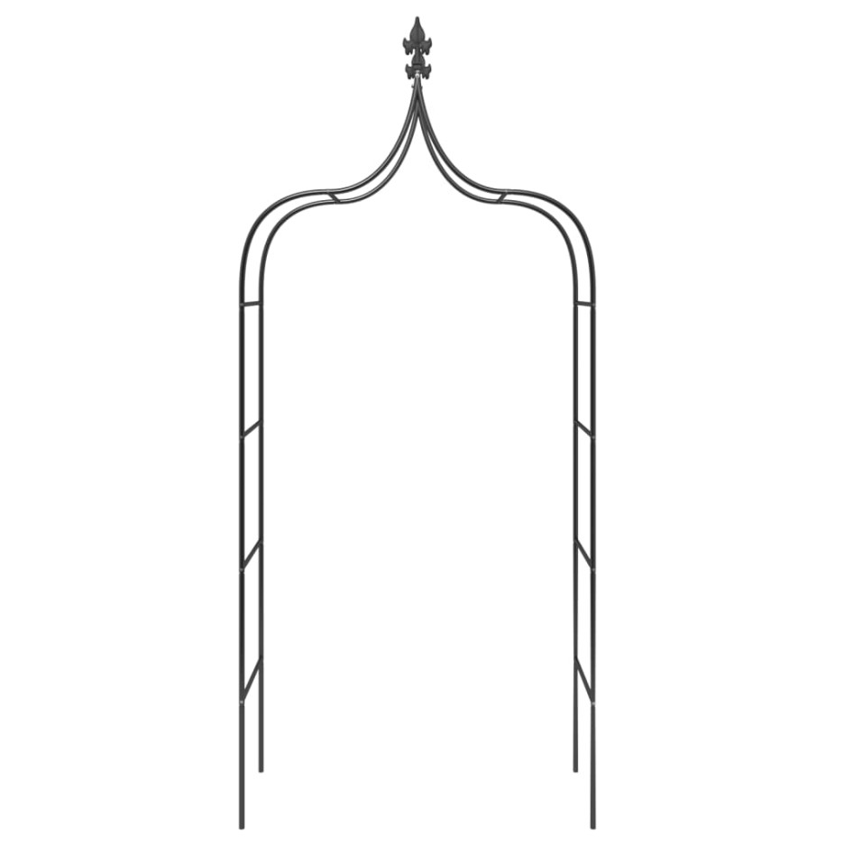 Arcos de jardín 2 uds acero negro 120x38x260