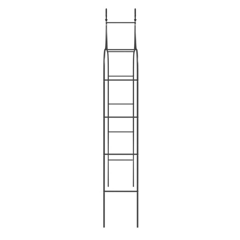 Arcos de jardín 2 uds acero negro 120x38x260