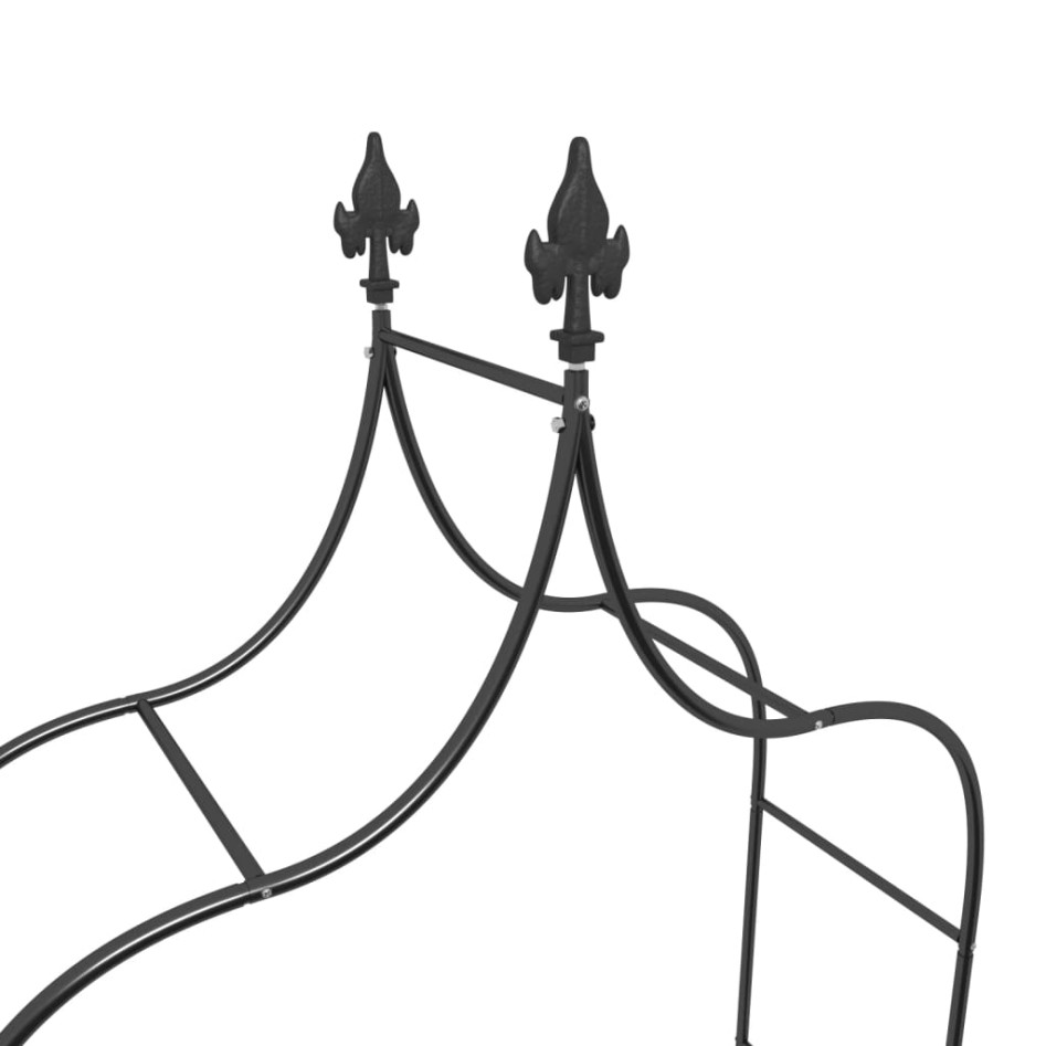 Arcos de jardín 2 uds acero negro 120x38x260