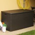 Caja de almacenamiento de jardín marrón ratán PP 120x56x63
