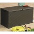 Caja de almacenamiento de jardín marrón ratán PP 120x56x63