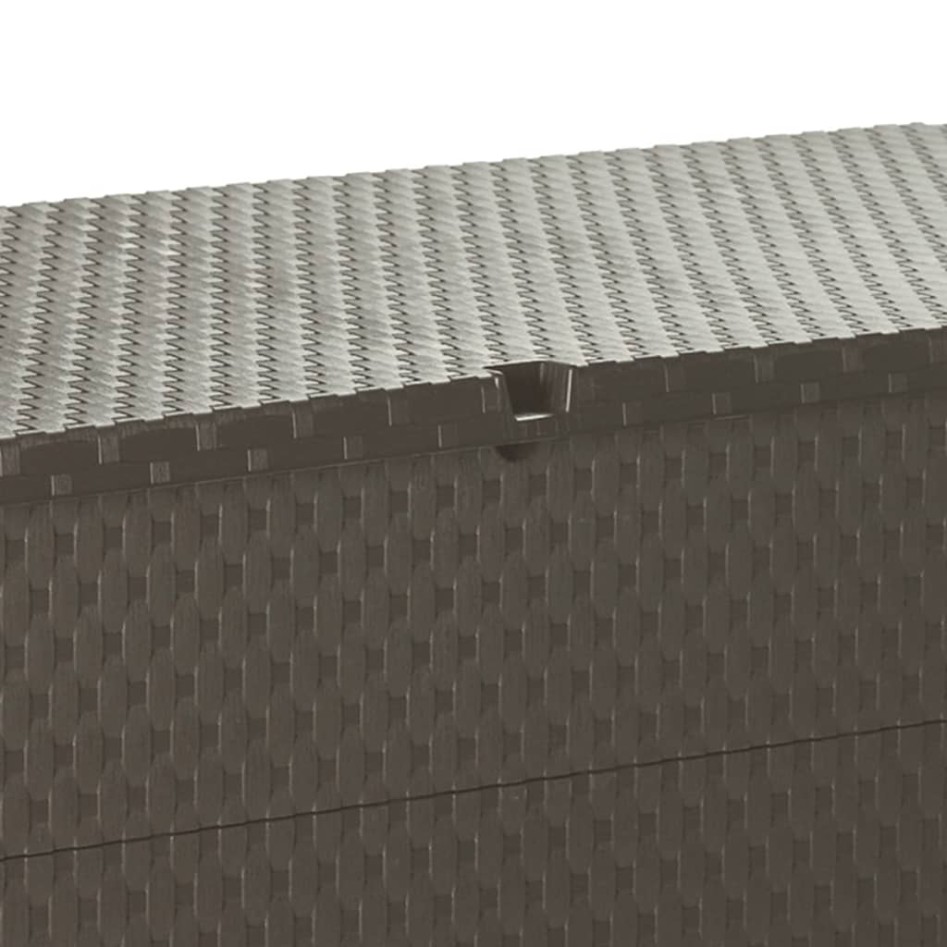 Caja de almacenamiento de jardín marrón ratán PP 120x56x63