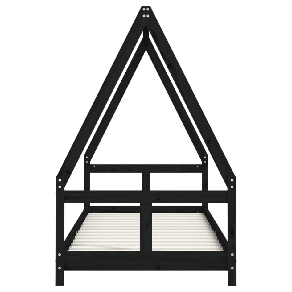 Estructura de cama para niños madera de pino negro 80x200