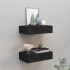 Estantes de pared con cajón 2 uds MDF negro 40x23,5x10