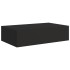 Estantes de pared con cajón 2 uds MDF negro 40x23,5x10