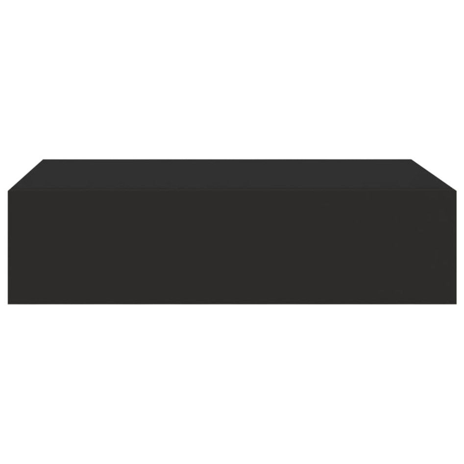 Estantes de pared con cajón 2 uds MDF negro 40x23,5x10