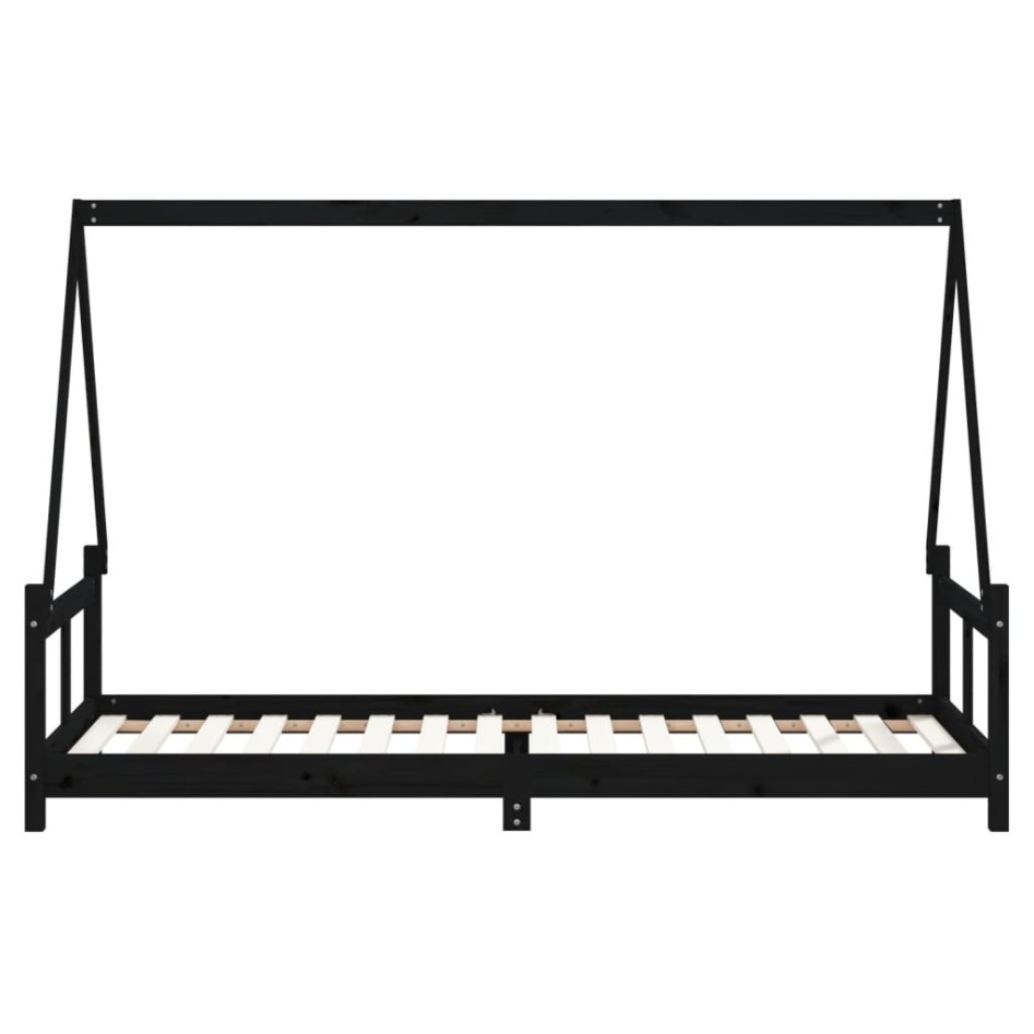 Estructura de cama para niños madera de pino negro 80x200