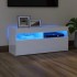 Mueble de TV con luces LED blanco brillante 90x35x40