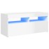 Mueble de TV con luces LED blanco brillante 90x35x40