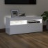 Mueble de TV con luces LED blanco brillante 90x35x40
