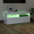 Mueble de TV con luces LED blanco brillante 90x35x40