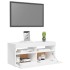 Mueble de TV con luces LED blanco brillante 90x35x40