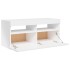Mueble de TV con luces LED blanco brillante 90x35x40