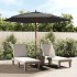 Sombrilla jardín con poste de madera gris antracita 299x240