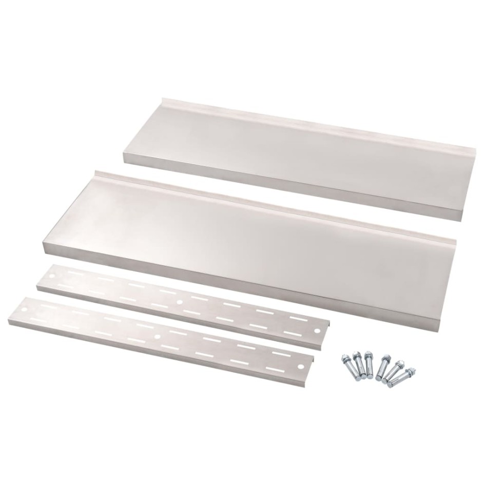 Estantería pared flotante 2 niveles acero inoxidable 100x30