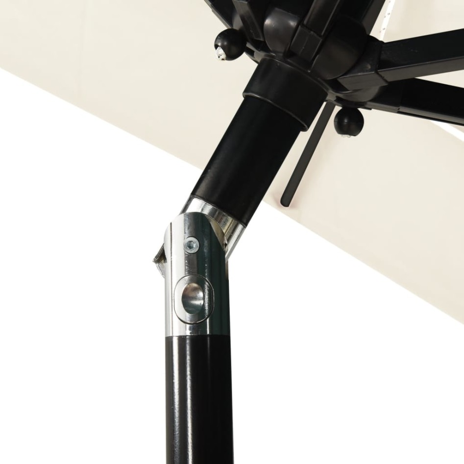 Sombrilla jardín 3 niveles con palo de aluminio arena 2,5x2,5