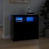 Aparador con luces LED negro 80x35x75