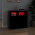 Aparador con luces LED negro 80x35x75