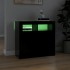 Aparador con luces LED negro 80x35x75