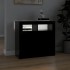 Aparador con luces LED negro 80x35x75