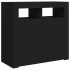 Aparador con luces LED negro 80x35x75
