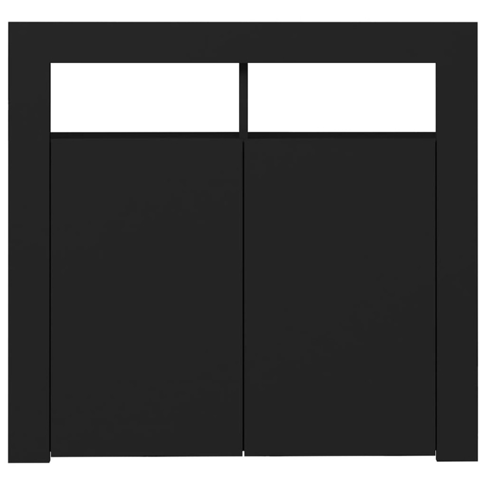 Aparador con luces LED negro 80x35x75