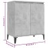 Aparador de madera contrachapada gris hormigón 60x35x70